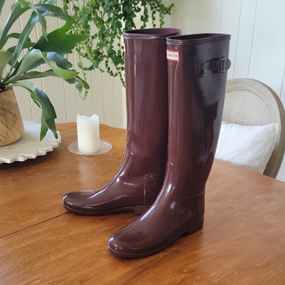 Hunter Refined Tall Boots Plum